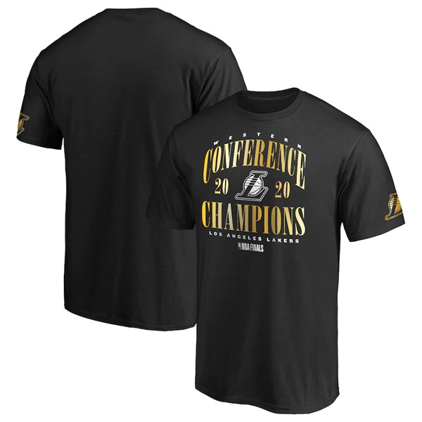 Los Angeles Lakers Black 2020 Western Conference Champions Drive NBA T-Shirt (All Size)